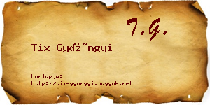 Tix Gyöngyi névjegykártya